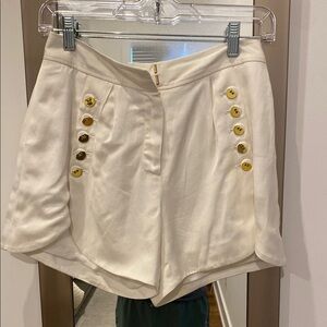 Leifsdottir White High Waist Dress Shorts